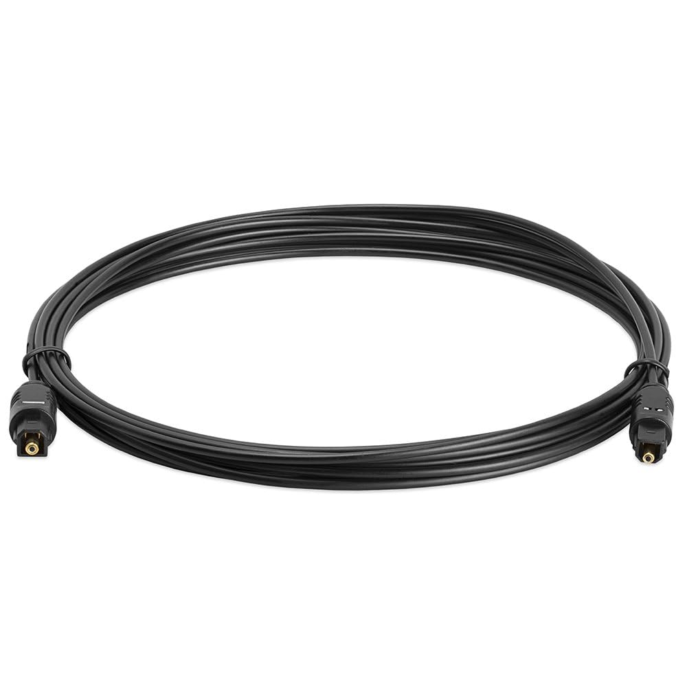 Cmple - Optical Audio Cable 6 ft Toslink Cable Slim Fiber Optic Cable Gold Plated Slim Optical Cord Digital S/PDIF Audio for Soundbar, AV Receivers, TV Sound Bar, Game Console