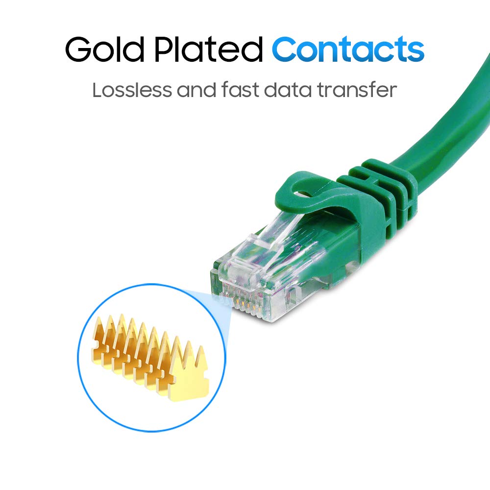 Cmple - Cat 6 Ethernet Cable 10 ft, Cat6 Patch Cables 10Gbps LAN Cable, 550MHz Network Cable, RJ45 Connectors, Compatible with Gaming Computer, Laptop, Modem, Router, HDTV, Gaming Console - Yellow