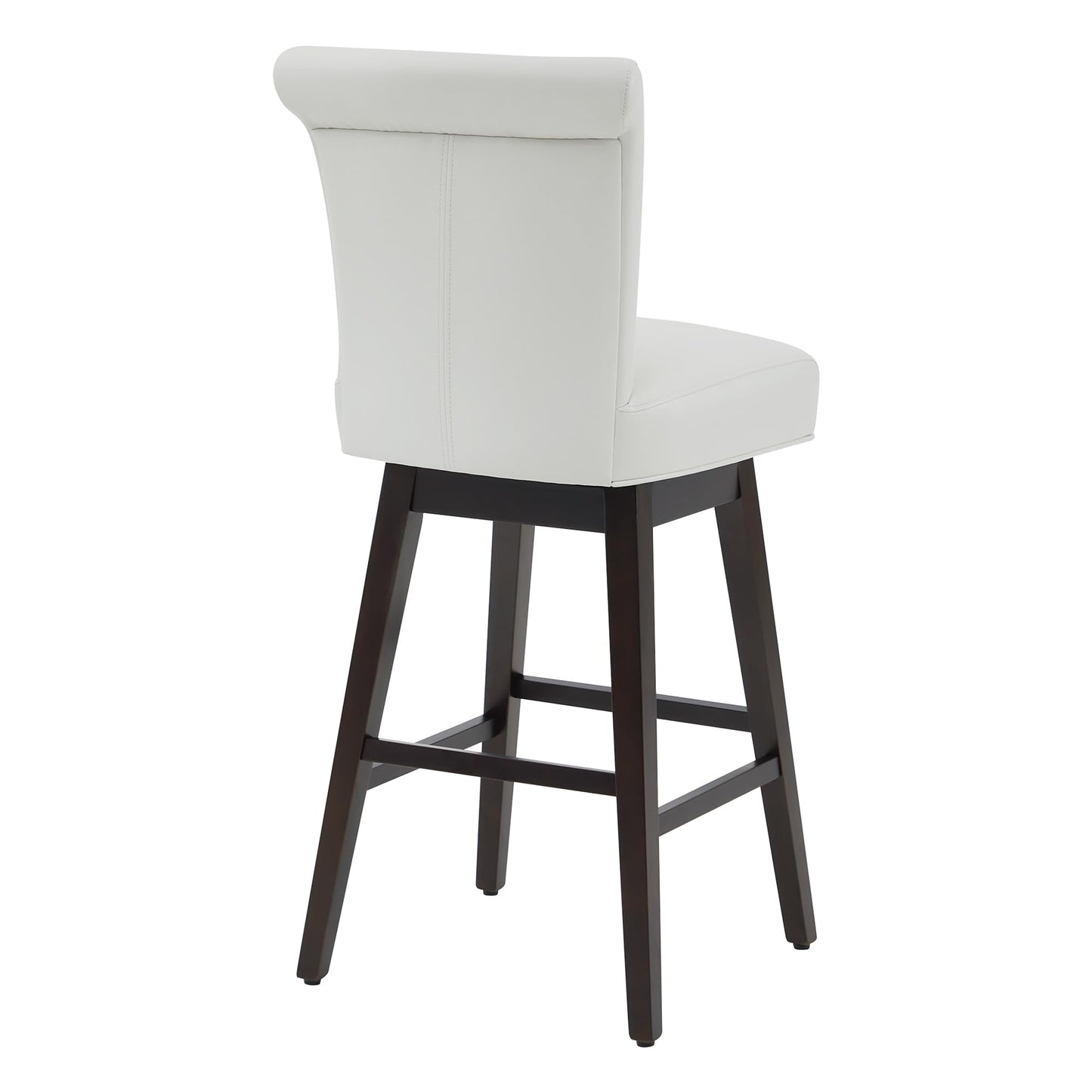 CHITA 30 Inch Counter Height Swivel Bar Stools Set of 2, FSC Certified Modern Upholstered Faux Leather Swivel Barstool Chairs with Back, Black