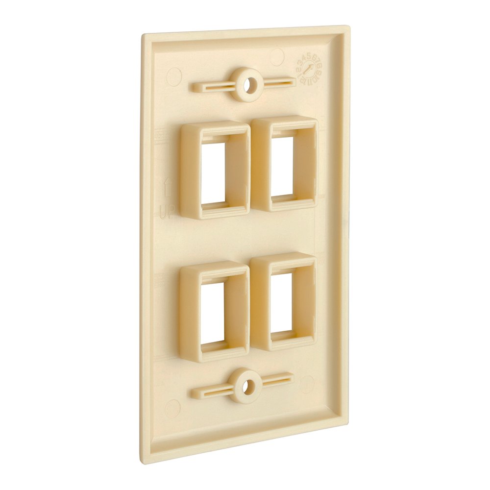 Cmple - 3 Port Keystone Wall Plate Single-Gang Wall Plate with Standard Size Keystone Jack Insert - White