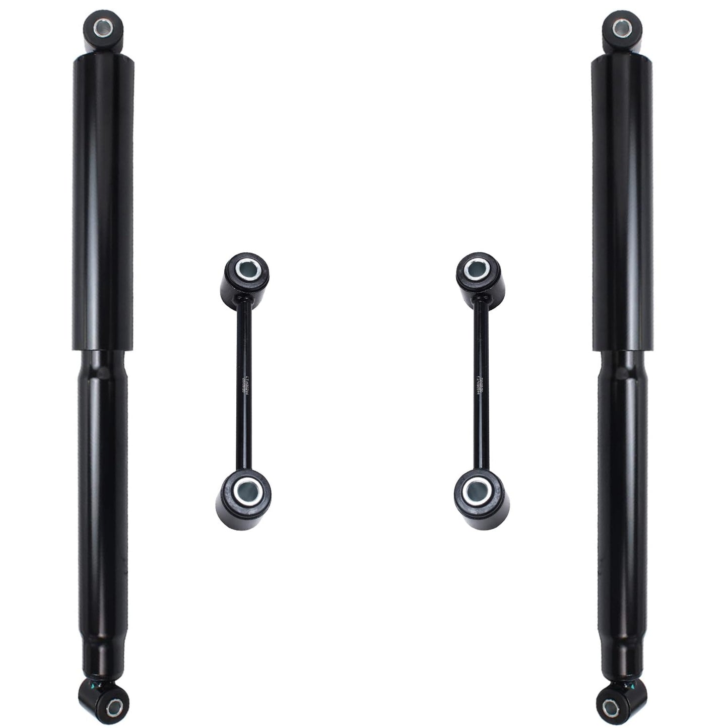 Detroit Axle - Front and Rear Shock Absorbers for 2007-2017 Jeep Wrangler, 2018 Wrangler JK 4 Complete Shock Absorber Assembly 2008 2009 2010 2011 2012 2013 2014 2015 2016 Replacement