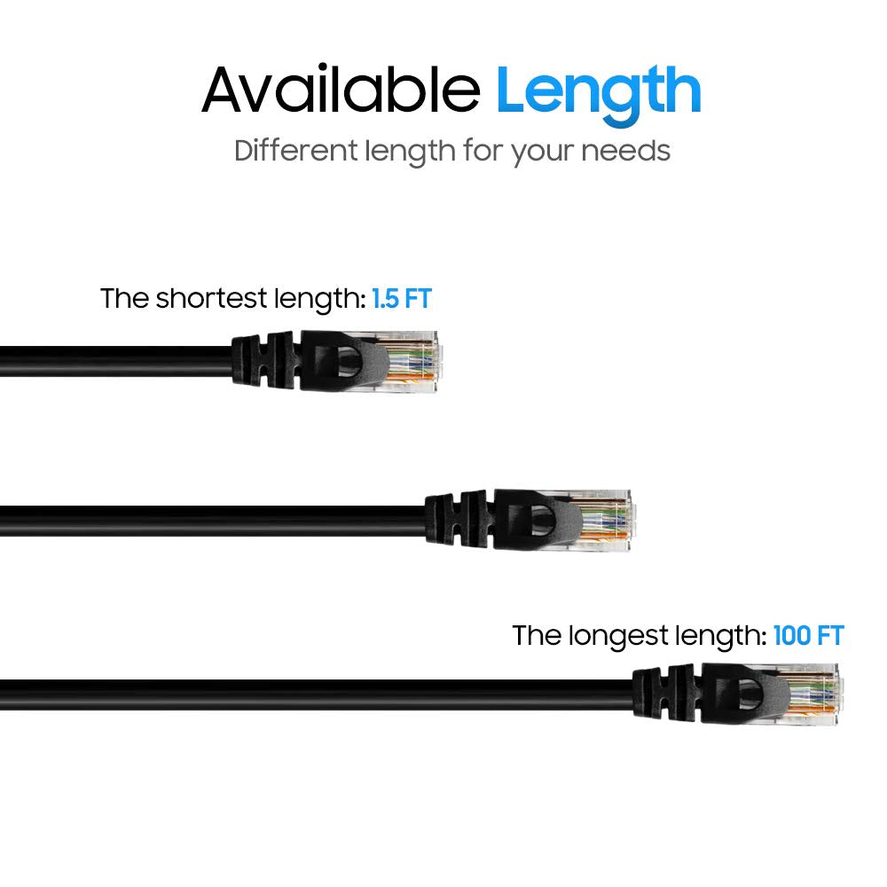 Cmple - Cat 6 Ethernet Cable 10 ft, Cat6 Patch Cables 10Gbps LAN Cable, 550MHz Network Cable, RJ45 Connectors, Compatible with Gaming Computer, Laptop, Modem, Router, HDTV, Gaming Console - Yellow