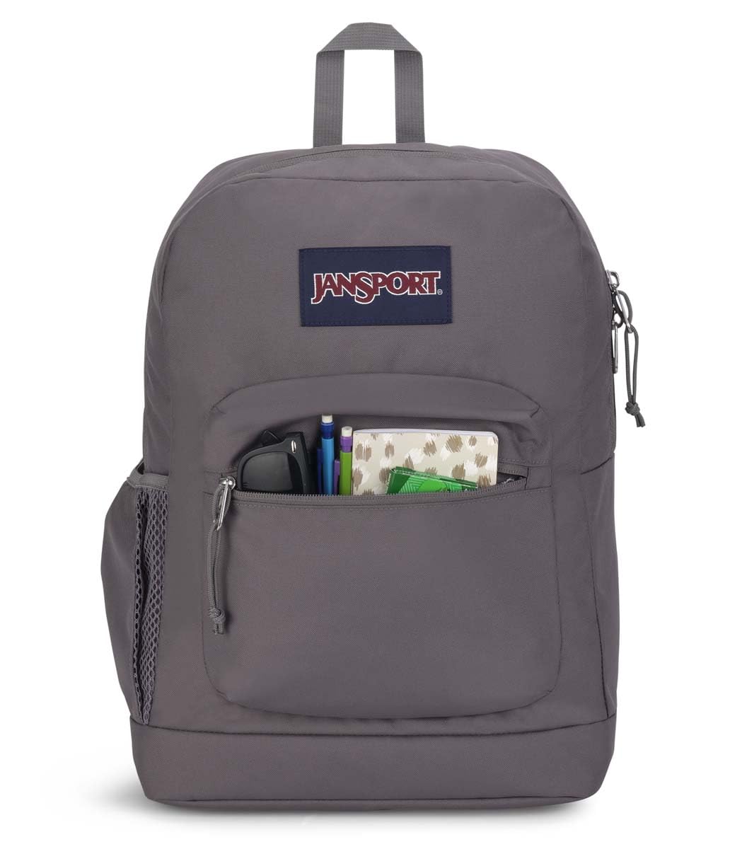 JanSport Cross Town Plus Backpack - Large Main Compartment, Side Water Bottle Pocket, 15-Inch Padded Laptop Sleeve - Black