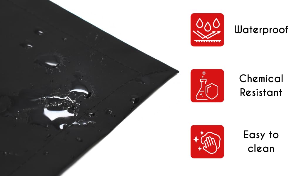 EISCO Rubber Vinyl Apron - Adjustable Bib Apron for Dishwashing, Butcher, Laboratory