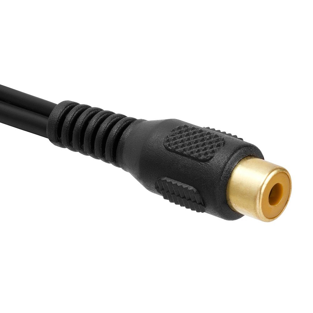 Cmple - 2 RCA Male to 1 RCA Female Stereo Audio Y-Cable, 2 RCA Plugs to 1 x RCA Jack Y-Adapter Subwoofer Cable, Gold Pla