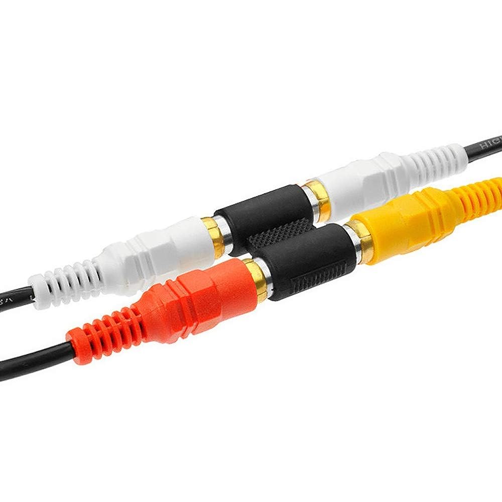 Cmple - RCA Coupler Audio Video Cable Adapter Composite Component Connector Converter - 3 RCA Female to Female Red Green Blue