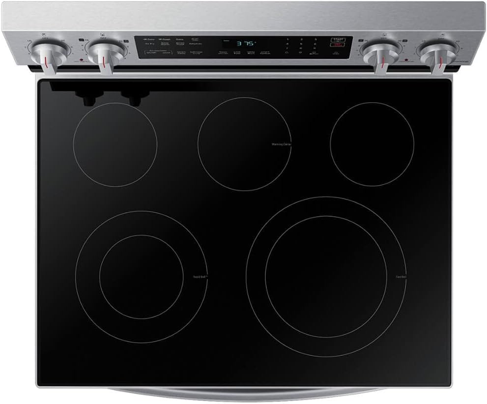 Samsung 6.3 Cu. Ft. Smart Freestanding Electric Range with No Pre-heat Air Fry & Convection, Stainless Steel, NE63A6511SS/AA