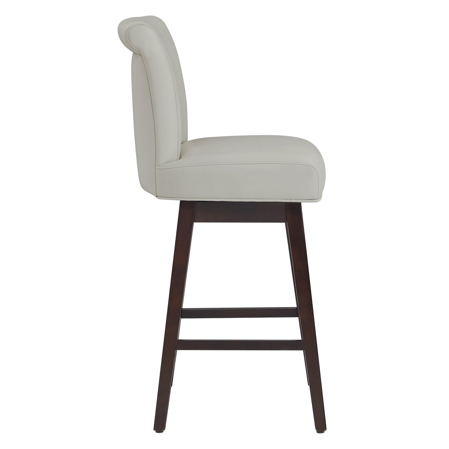 CHITA 30 Inch Counter Height Swivel Bar Stools Set of 2, FSC Certified Modern Upholstered Faux Leather Swivel Barstool Chairs with Back, Black