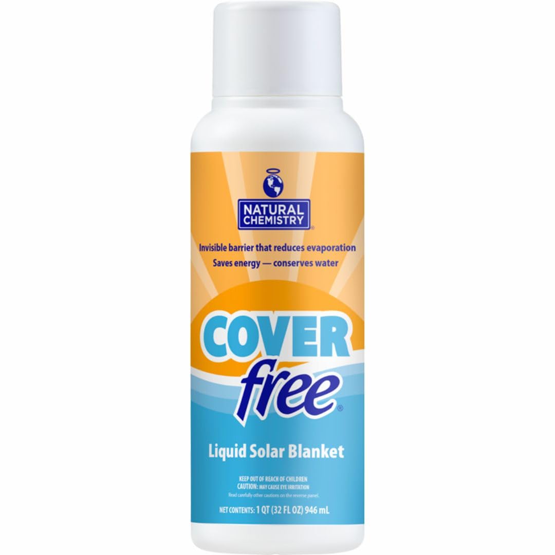 Natural Chemistry Cover Free, Liquid Solar Blanket, 1 Quart, Single Pack | Advanced Mono-Layer Technology, pH Neutral Formula, Safe to Use with All Sanitizing Systems