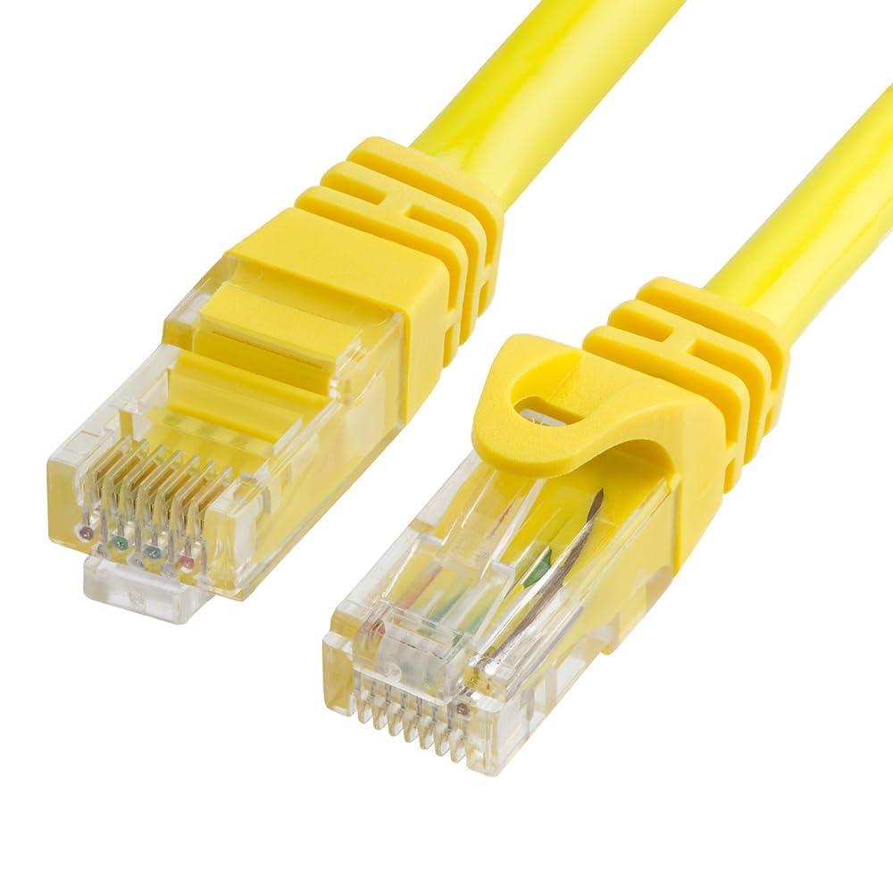 Cmple - Cat 6 Ethernet Cable 10 ft, Cat6 Patch Cables 10Gbps LAN Cable, 550MHz Network Cable, RJ45 Connectors, Compatible with Gaming Computer, Laptop, Modem, Router, HDTV, Gaming Console - Yellow