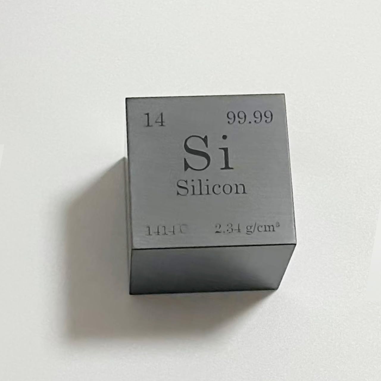 Single Crystal Silicon Cube 12.7mm (0.5 inch), Si Element Sample Cube, Precision-Machined Monocrystalline Silicon Block for STEM Education, Density Experiment, Display & Collection