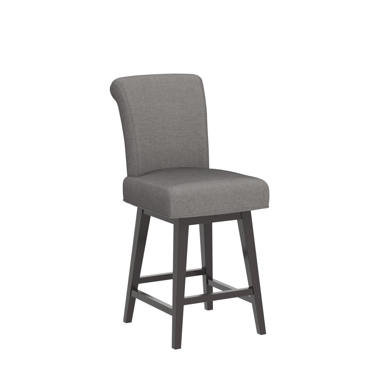 CHITA 30 Inch Counter Height Swivel Bar Stools Set of 2, FSC Certified Modern Upholstered Faux Leather Swivel Barstool Chairs with Back, Black