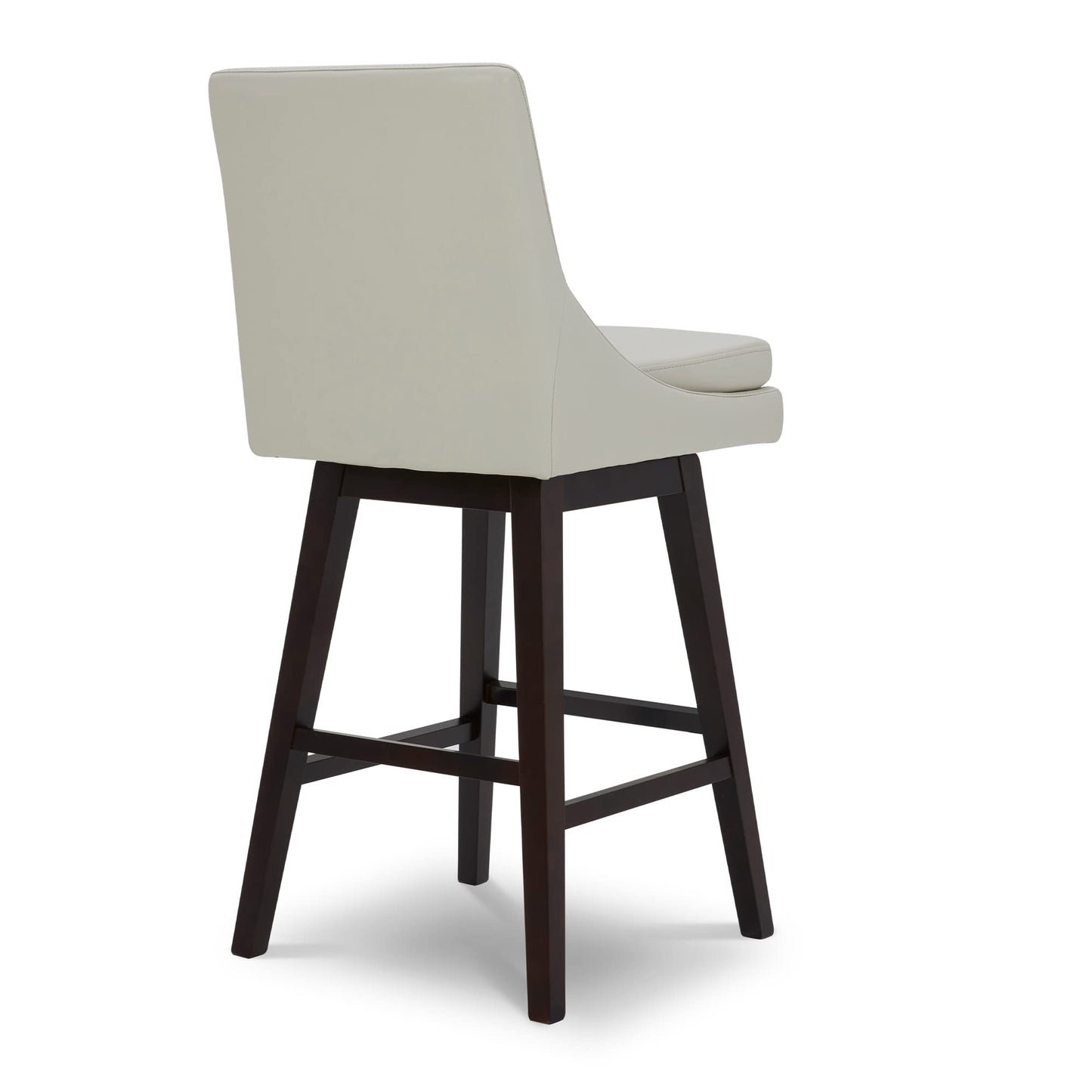 CHITA Bar Height Swivel Barstool with Back Set of 2, FSC Certified Upholstered Bar Stool, 30.7" H Seat Height, Fabric in Ivory