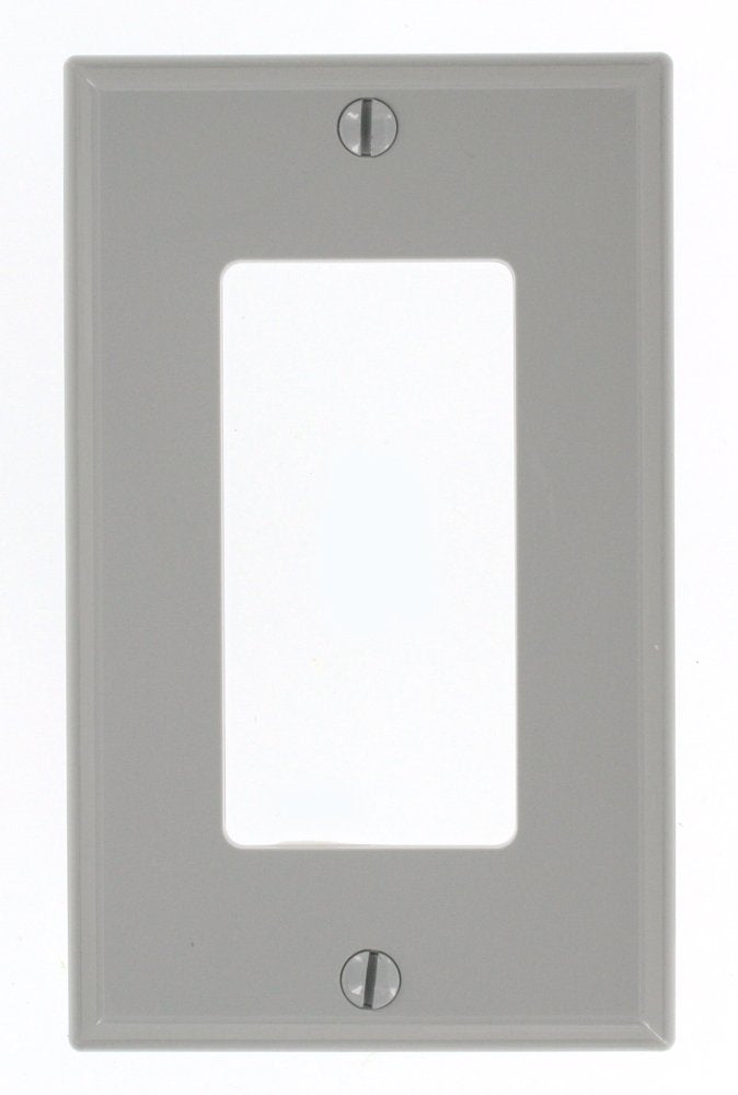 Leviton 1-Gang Decora/GFCI Device Wallplate, Standard Size, Thermoplastic Nylon, Device Mount, 80401-NGY, Gray