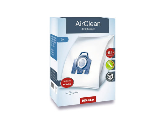 Miele AirClean 3D Efficiency Dust Bag, Type GN, XL Value Pack, 8 Bags and 4 Filters