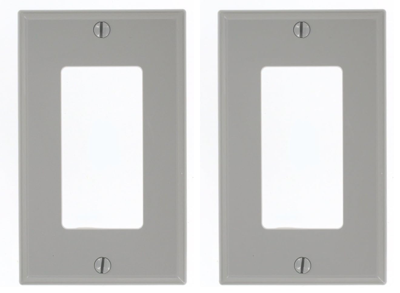 Leviton 1-Gang Decora/GFCI Device Wallplate, Standard Size, Thermoplastic Nylon, Device Mount, 80401-NGY, Gray