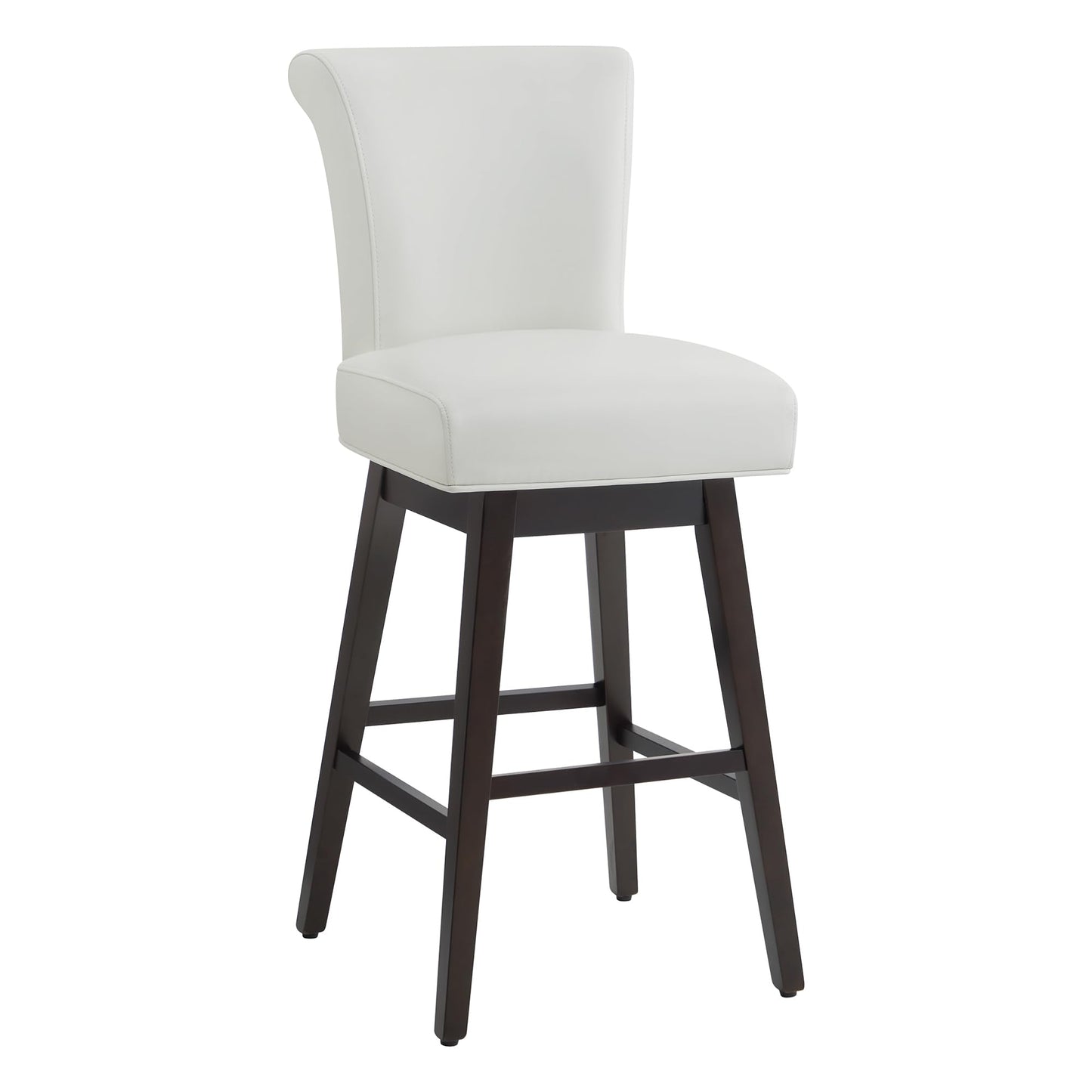 CHITA 30 Inch Counter Height Swivel Bar Stools Set of 2, FSC Certified Modern Upholstered Faux Leather Swivel Barstool Chairs with Back, Black