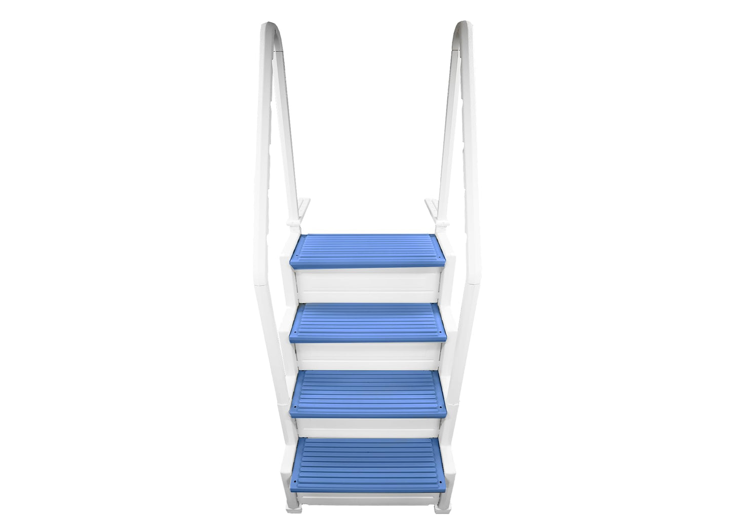 Confer Plastics Step-1X: Sturdy Above Ground Entry System with Dual Handrails and Slip-Resistant Steps, Easy Installation, Supports up to 400 lbs - Proudly Made in USA. Warm Grey with Grey Treads