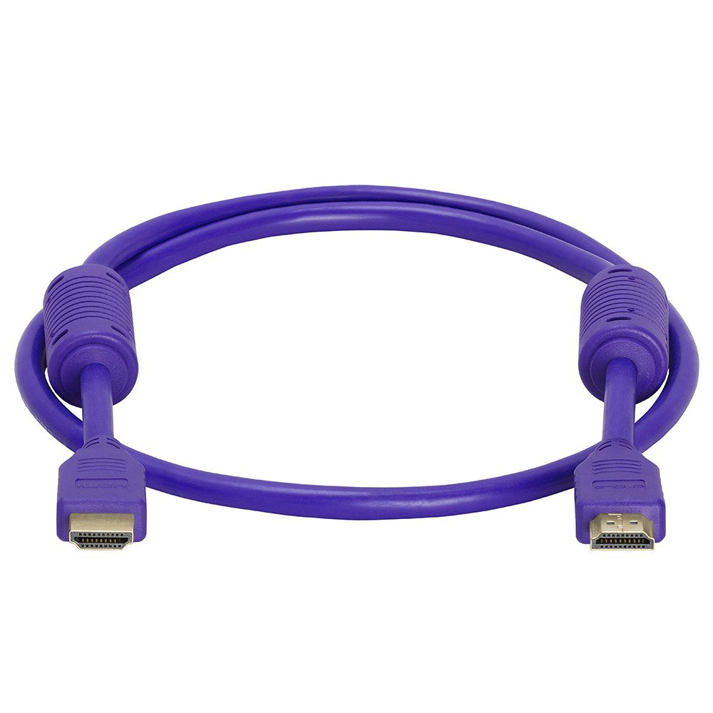 Cmple - HDMI Cable 10FT High Speed HDTV Ultra-HD (UHD) 3D, 4K @60Hz, 18Gbps 28AWG HDMI Cord Audio Return 10 Feet Purple