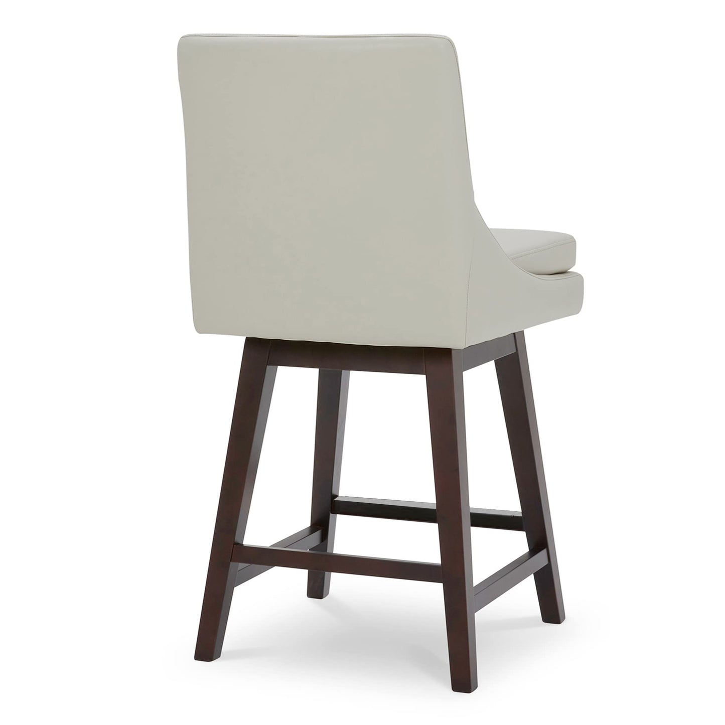 CHITA Bar Height Swivel Barstool with Back Set of 2, FSC Certified Upholstered Bar Stool, 30.7" H Seat Height, Fabric in Ivory
