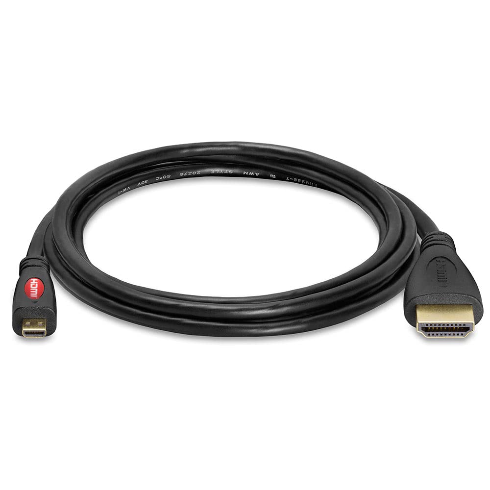 Cmple - Micro HDMI to HDMI Cable 3ft, Micro HDMI Cable Male to Male 4k Camera HDMI Cables for Capture Card, Video Camera, Action Camera, Pocket Camera - Black
