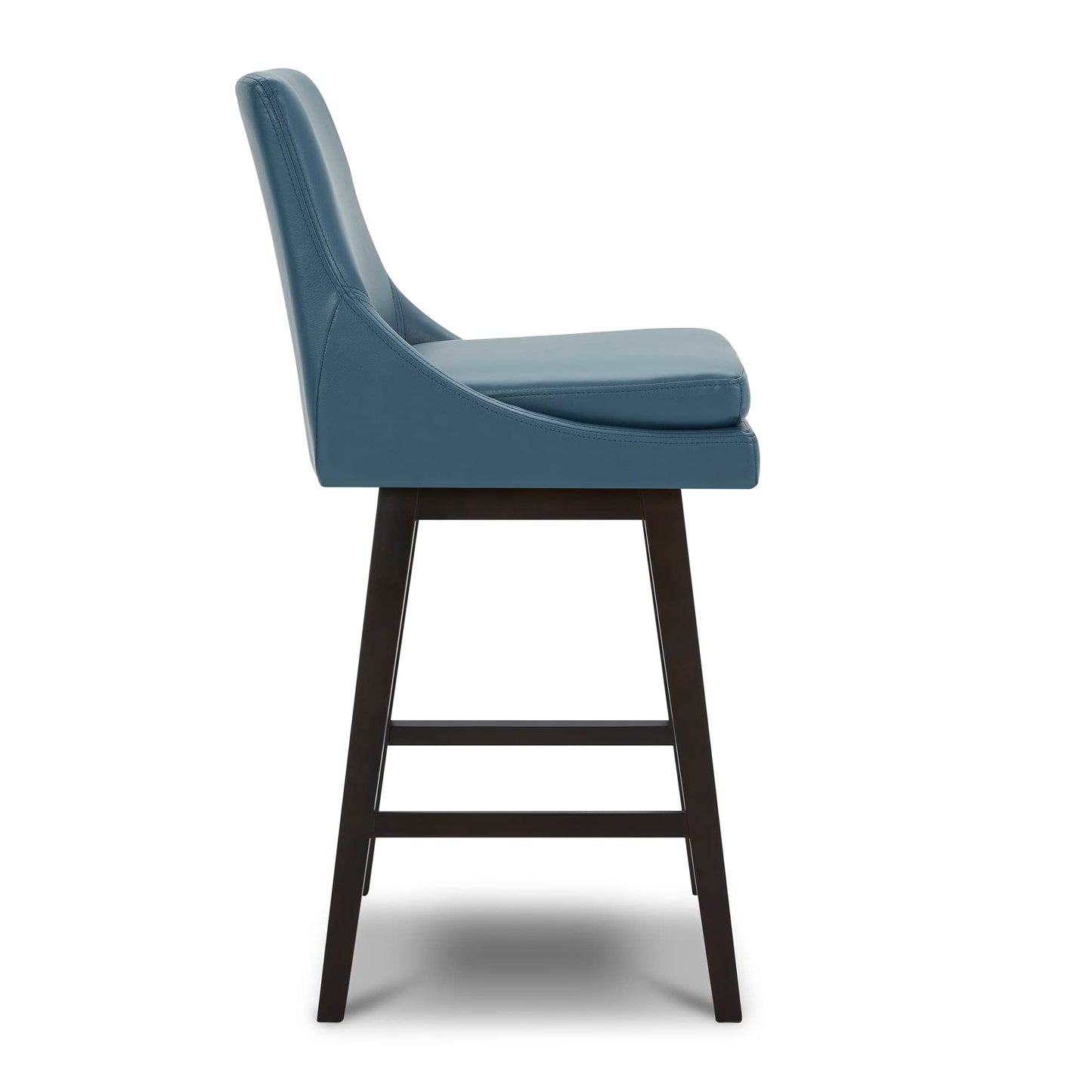 CHITA Bar Height Swivel Barstool with Back Set of 2, FSC Certified Upholstered Bar Stool, 30.7" H Seat Height, Fabric in Ivory