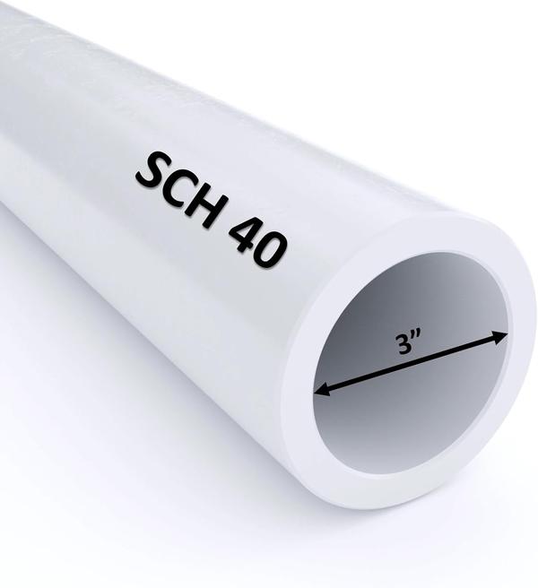VENTRAL Schedule 40 FOAM CORE (CELLULAR) PVC DWV Drain Pipe 3 Inch (3.5 OD), White, Cut Lengths for Plumbing, Landscape, Drainage, Waste, Vent