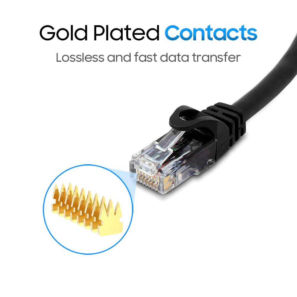 Cmple - Cat 6 Ethernet Cable 10 ft, Cat6 Patch Cables 10Gbps LAN Cable, 550MHz Network Cable, RJ45 Connectors, Compatible with Gaming Computer, Laptop, Modem, Router, HDTV, Gaming Console - Yellow