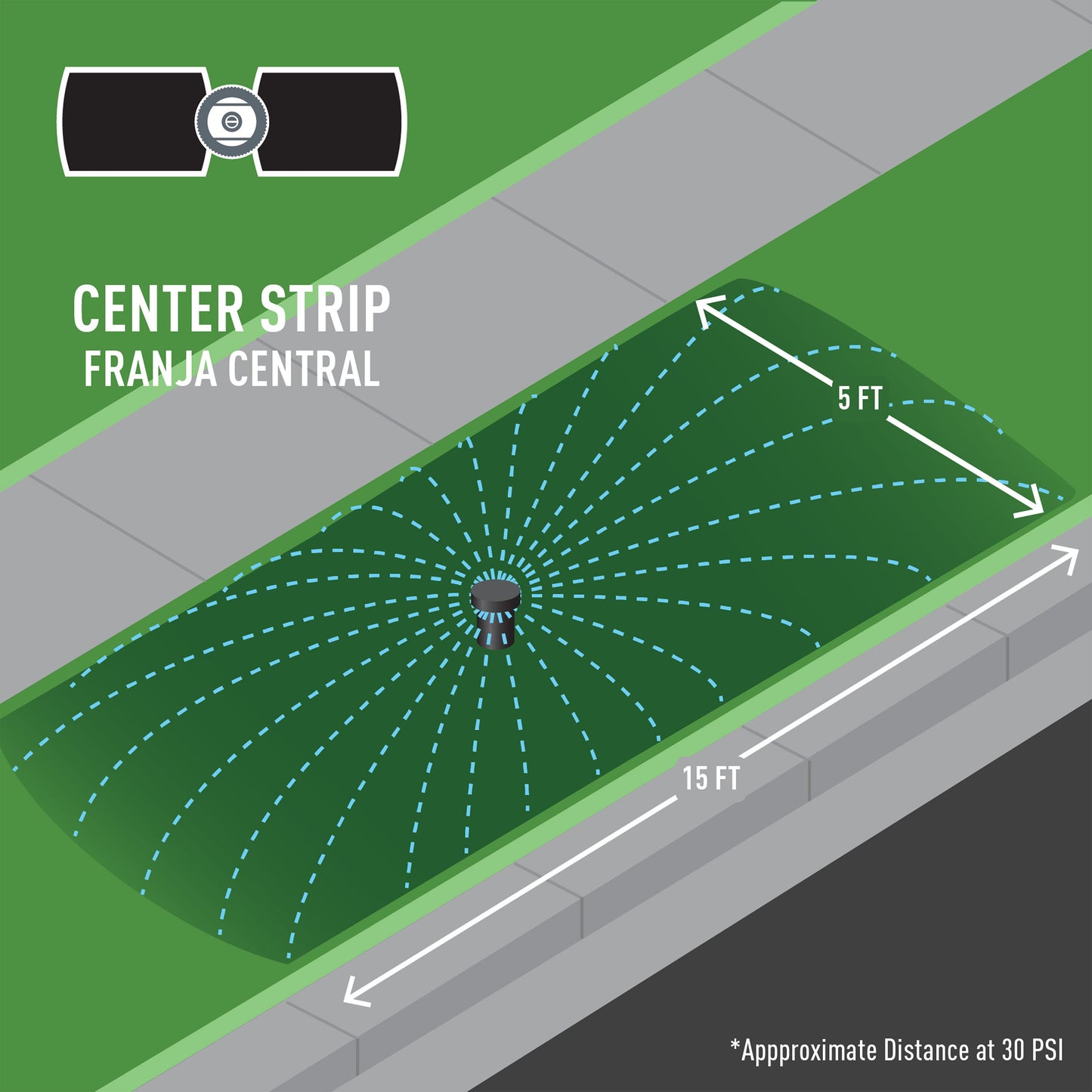5' x 30' Center Strip Pattern Spray Nozzle 53507