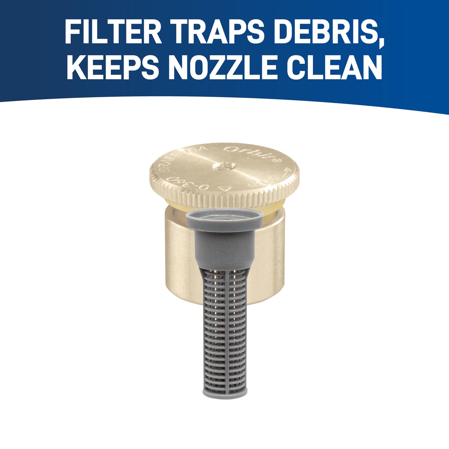 12"400 Series Spray Head w/15' Brass Adj Nozzle