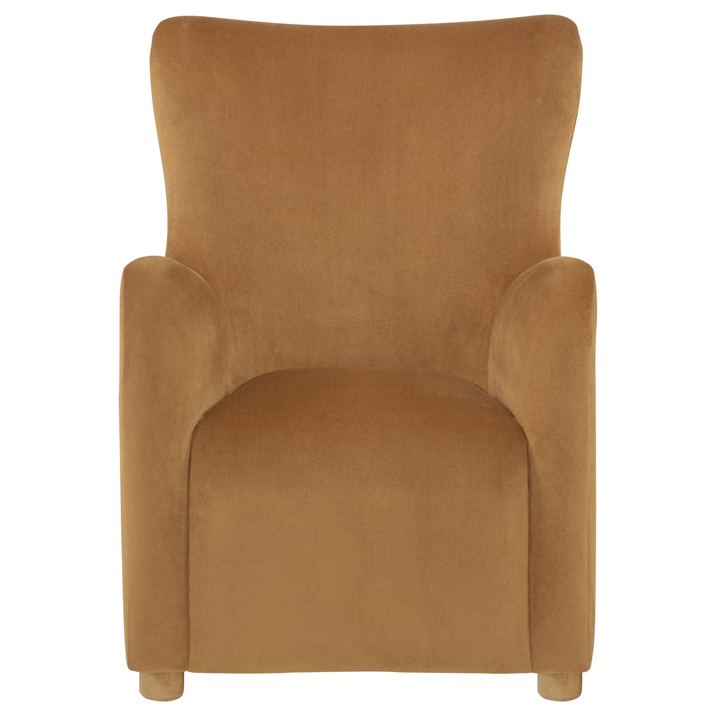 Thornton Velvet Upholstered Wingback Lounge Accent Chair Cognac