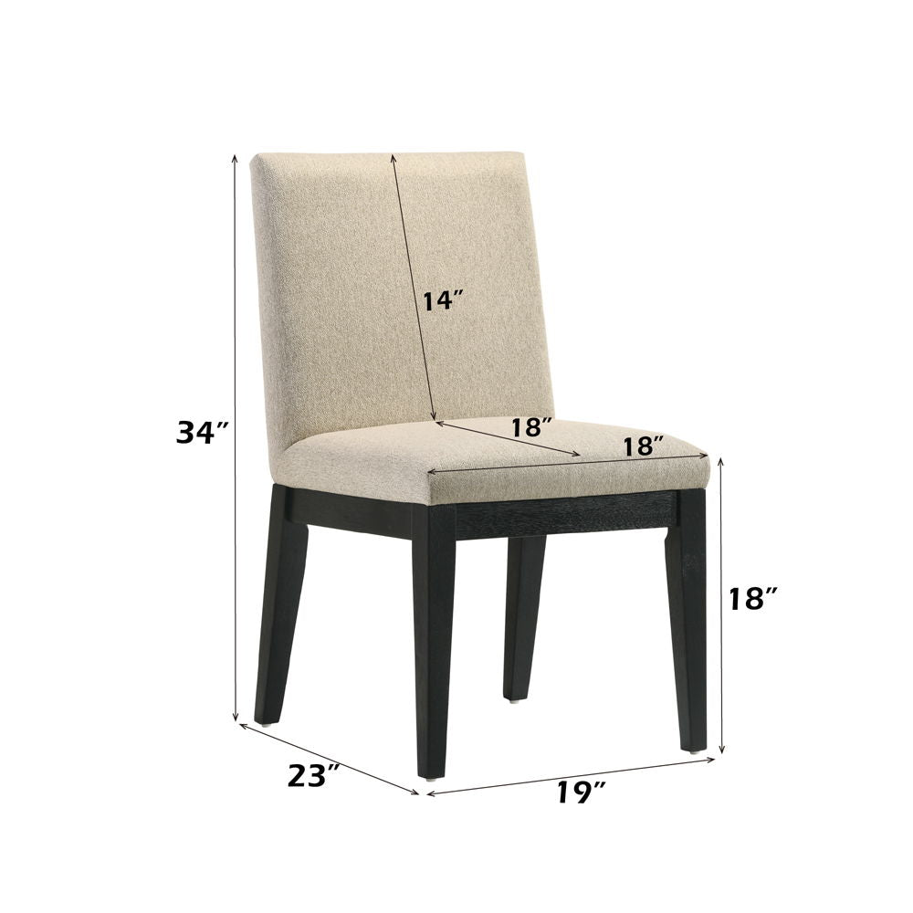Froja - Side Chair (Set of 2) - Beige Fabric & Black