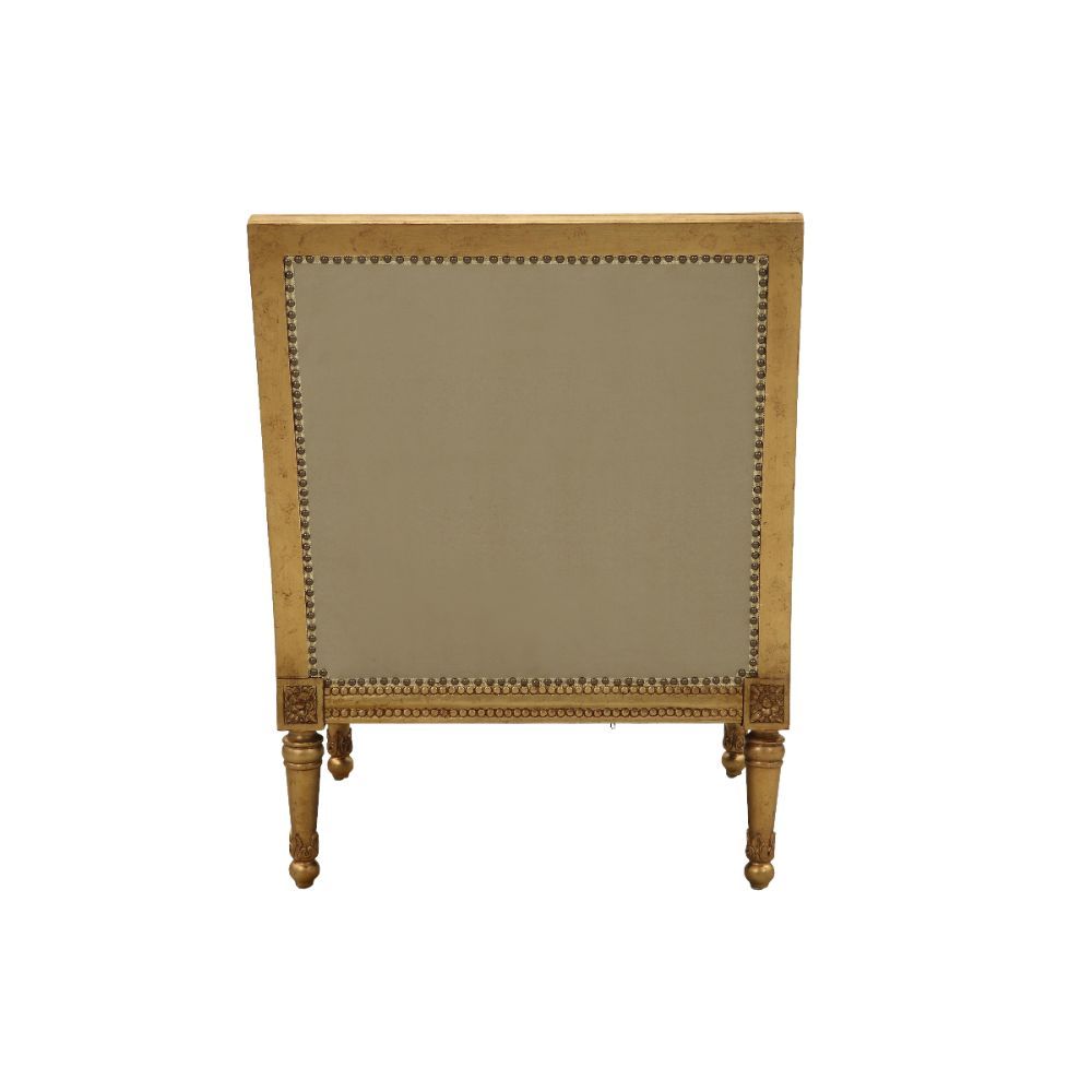 Daesha - Chair With Pillow - Tan Flannel & Antique Gold