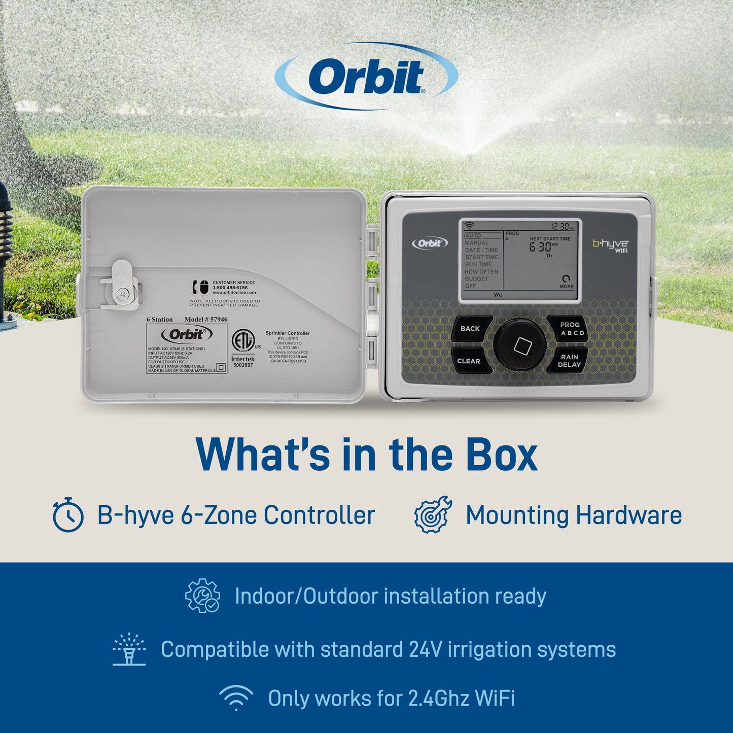 B-hyve Smart 6-Zone Indoor/Outdoor Sprinkler Controller Wi-Fi & Bluetooth | 57946
