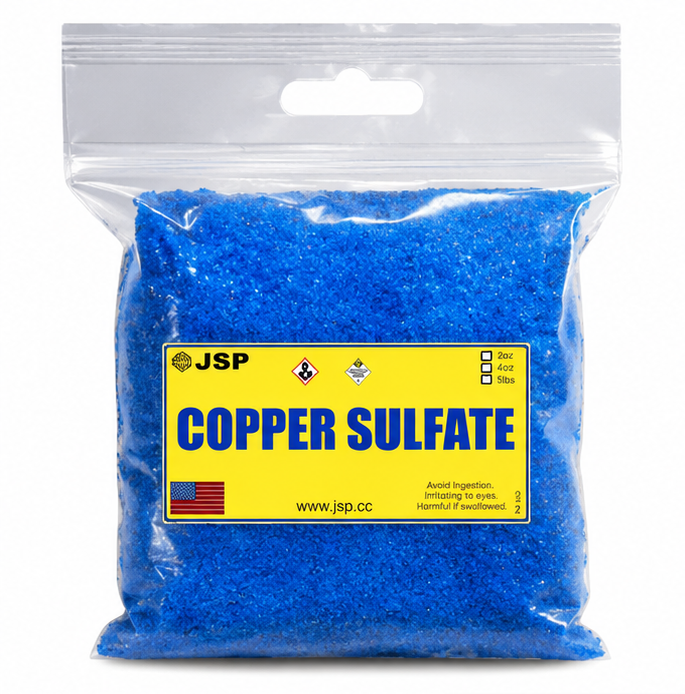 JSP Copper Sulfate Crystals – 2 oz for Electroplating & Metal Etching