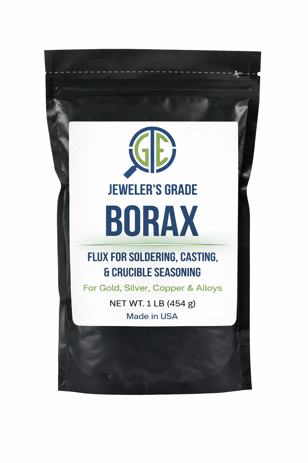 Gold Melting Kit Borax Flux + Small Ceramic Crucible + 1/2" Graphite Rod Tool