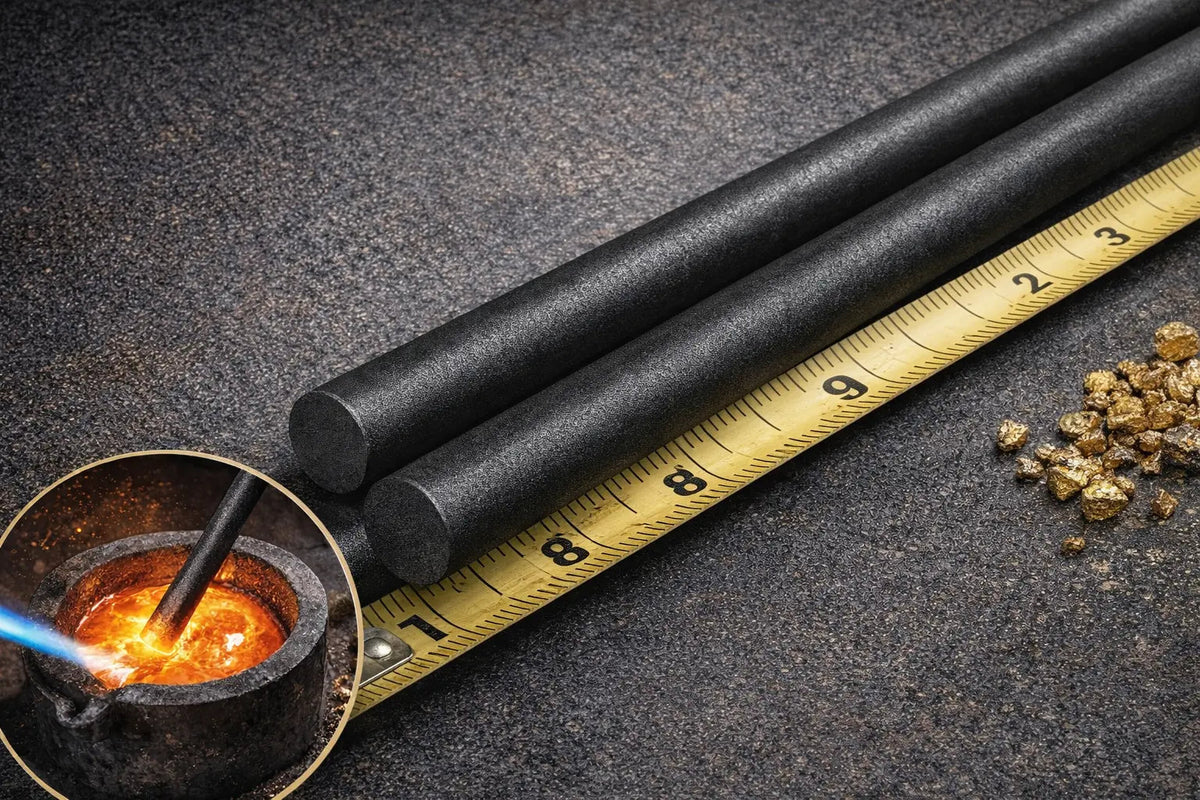 Gold Melting Kit Small Ceramic Crucible + 3/8" Graphite Stirring Rod Refining