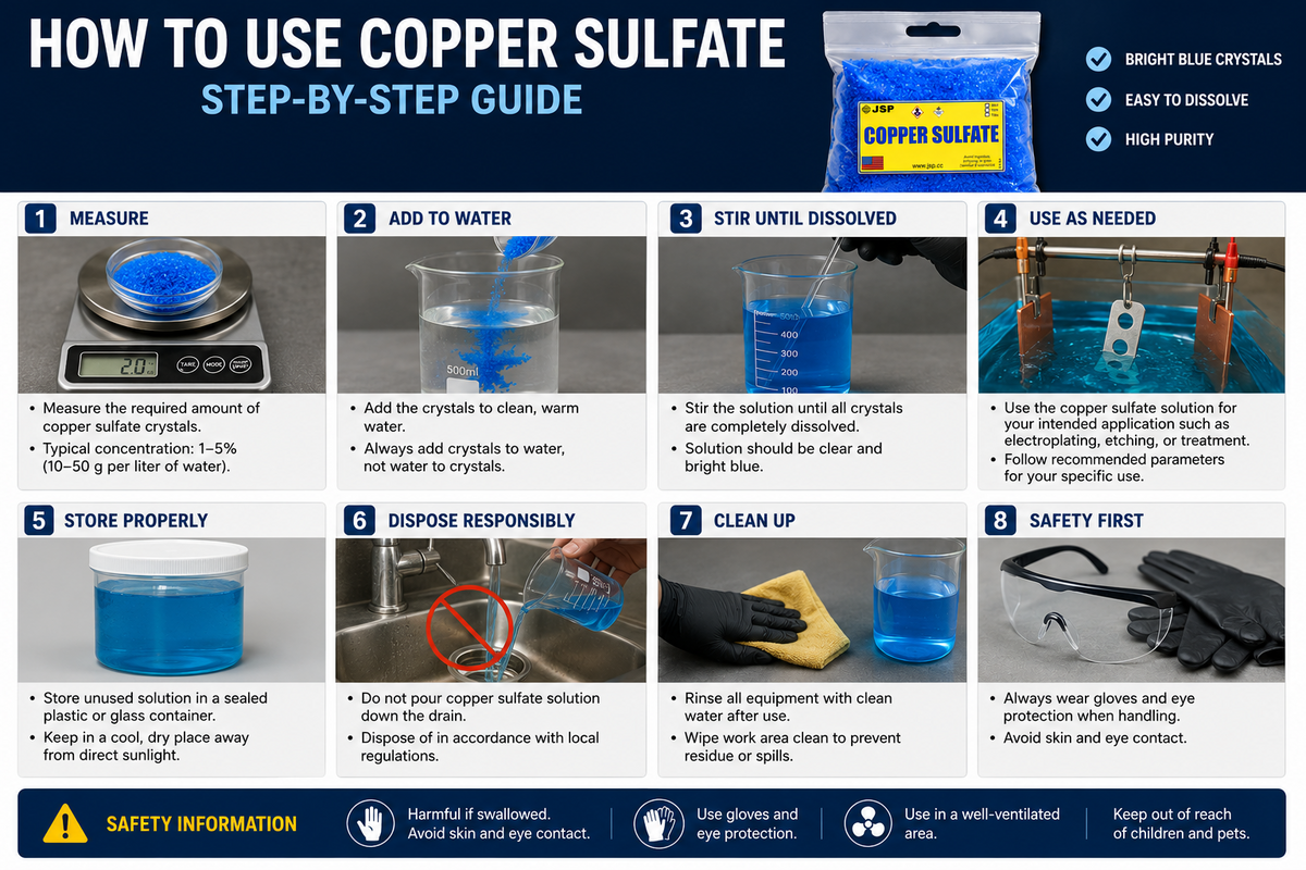 JSP Copper Sulfate Crystals – 2 oz for Electroplating & Metal Etching