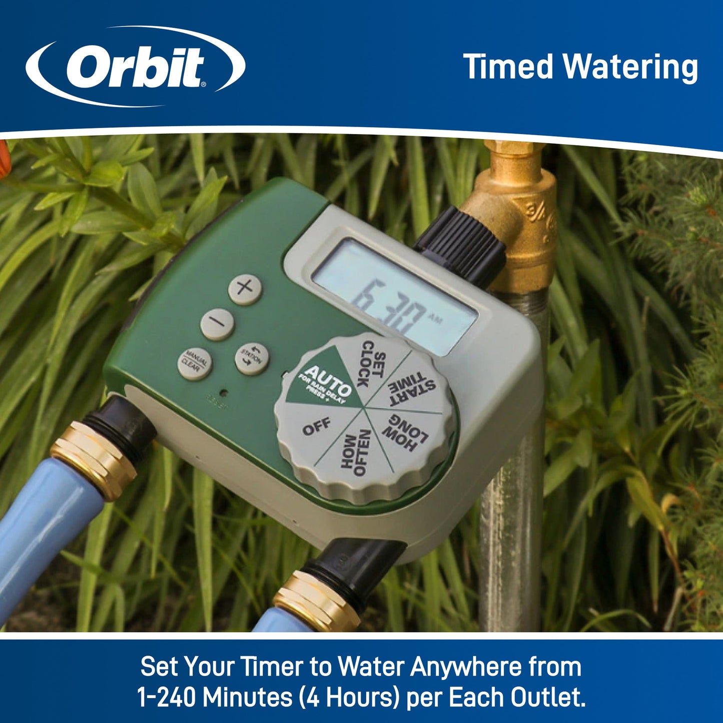 Digital 2 Outlet Hose Faucet Timer 58910