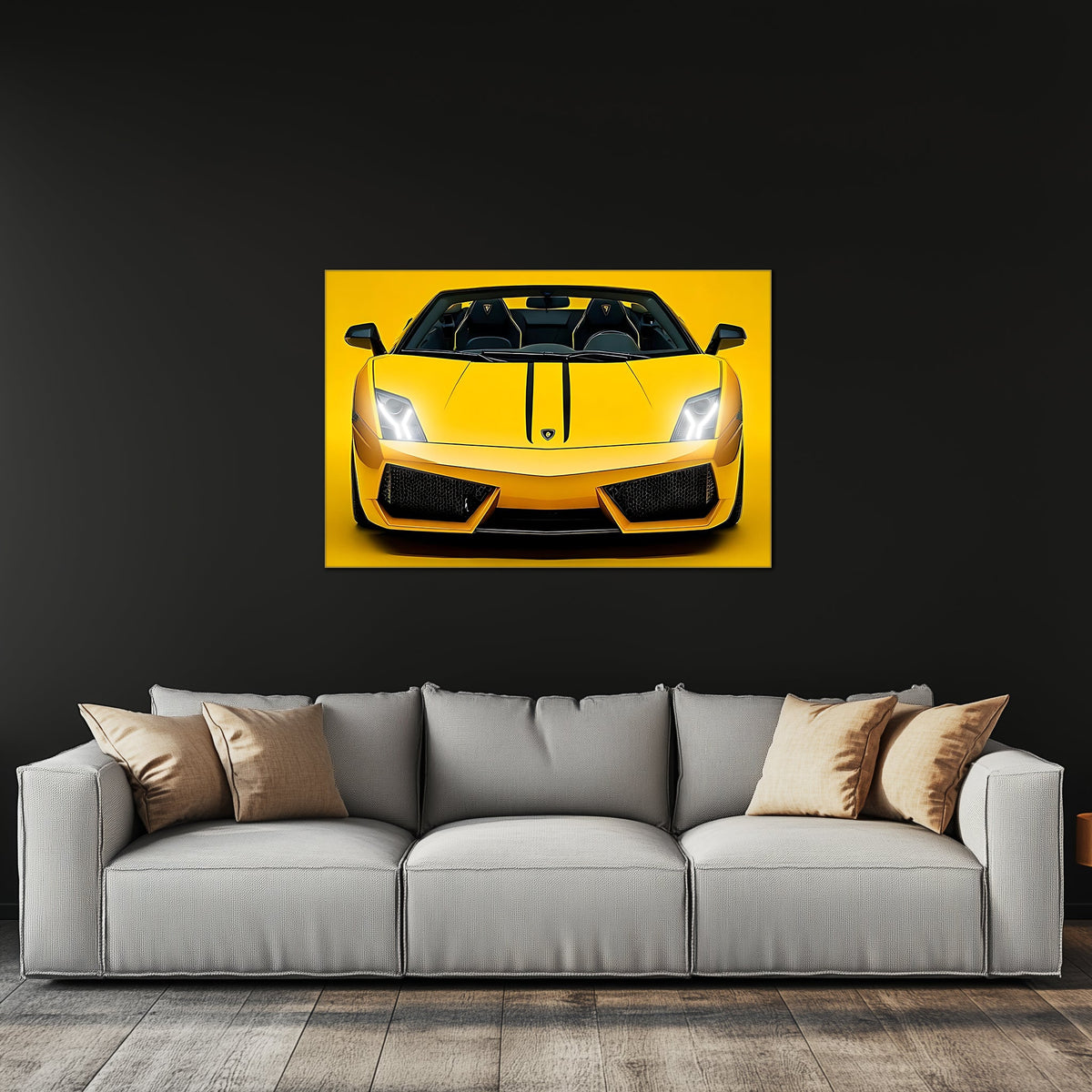 Neon LED Car Wall Art Sign - Glowing UV Acrylic Lighted Decor