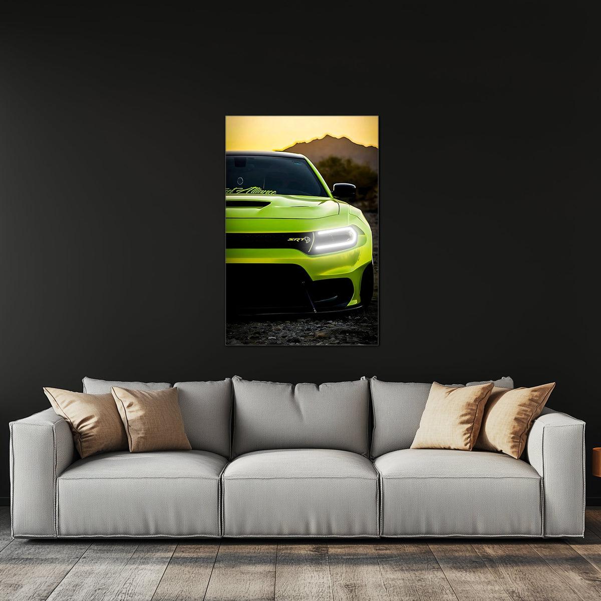 Neon LED Car Wall Art Sign - UV Printed Acrylic Garage Decor