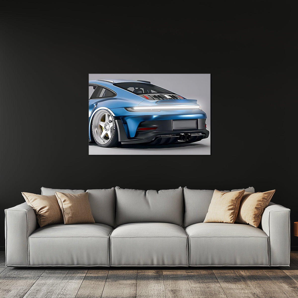 Neon LED Car Wall Art - Modern UV Printed Acrylic Garage Sign