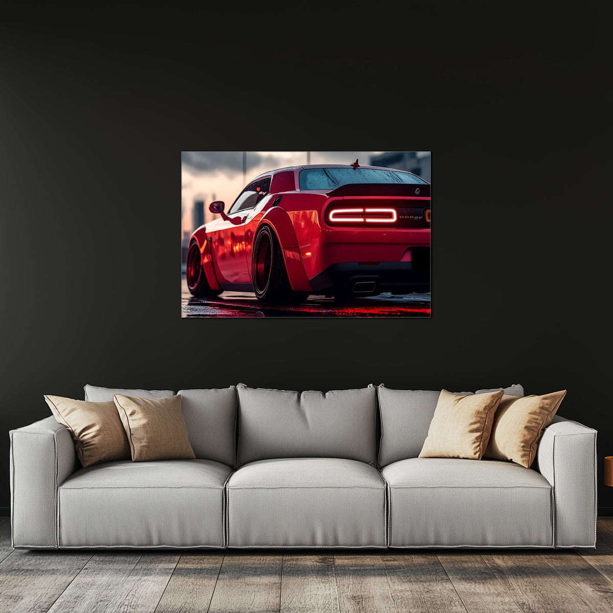 Neon LED Car Wall Art Sign - Hand Crafted UV Printed Illuminated
