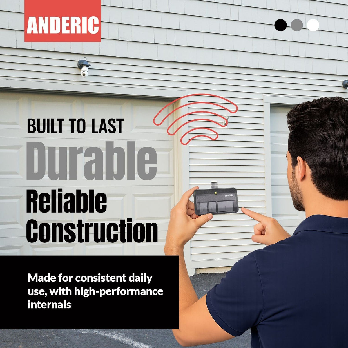 Anderic Substitute Kit for Linear Multi-Code 4120 two button 300 mhz Visor Garage Door Opener Remote Control [RR850LM]