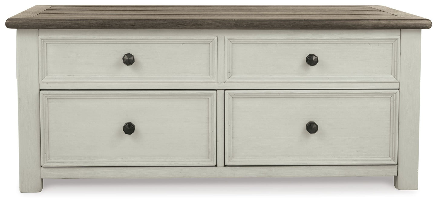 Bolanburg - Lift Top Cocktail Table - White / Brown / Beige