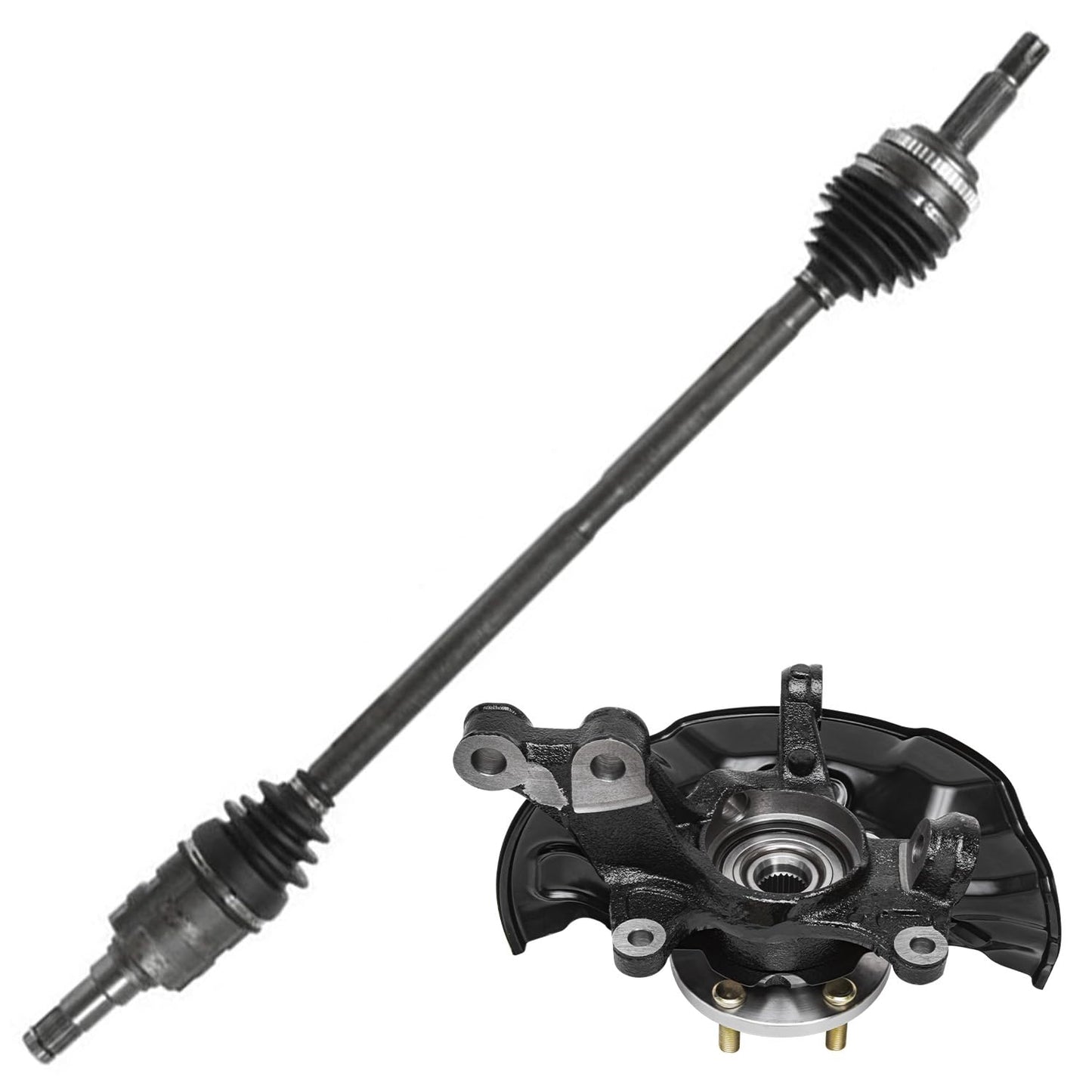 Detroit Axle - 4WD 2 Front CV Axle Shafts for 2007-2020 Chevy Silverado 1500 GMC Sierra Suburban Yukon XL 1500 Tahoe Avalanche Escalade ESV EXT 6 Lugs CV Axle Shafts Assembly Pair Replacement