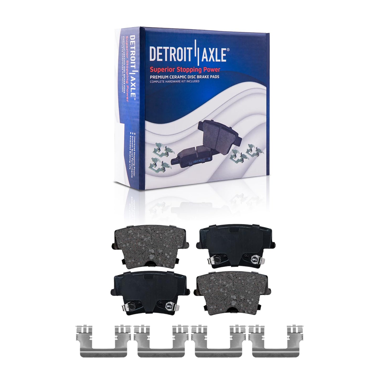 Detroit Axle - Brake Kit for 2012-2020 Ford F-150 Drilled & Slotted Brake Rotors and Ceramic Brakes Pads 2013 2014 2015 2016 2017 2018 2019 Front and Rear Replacement