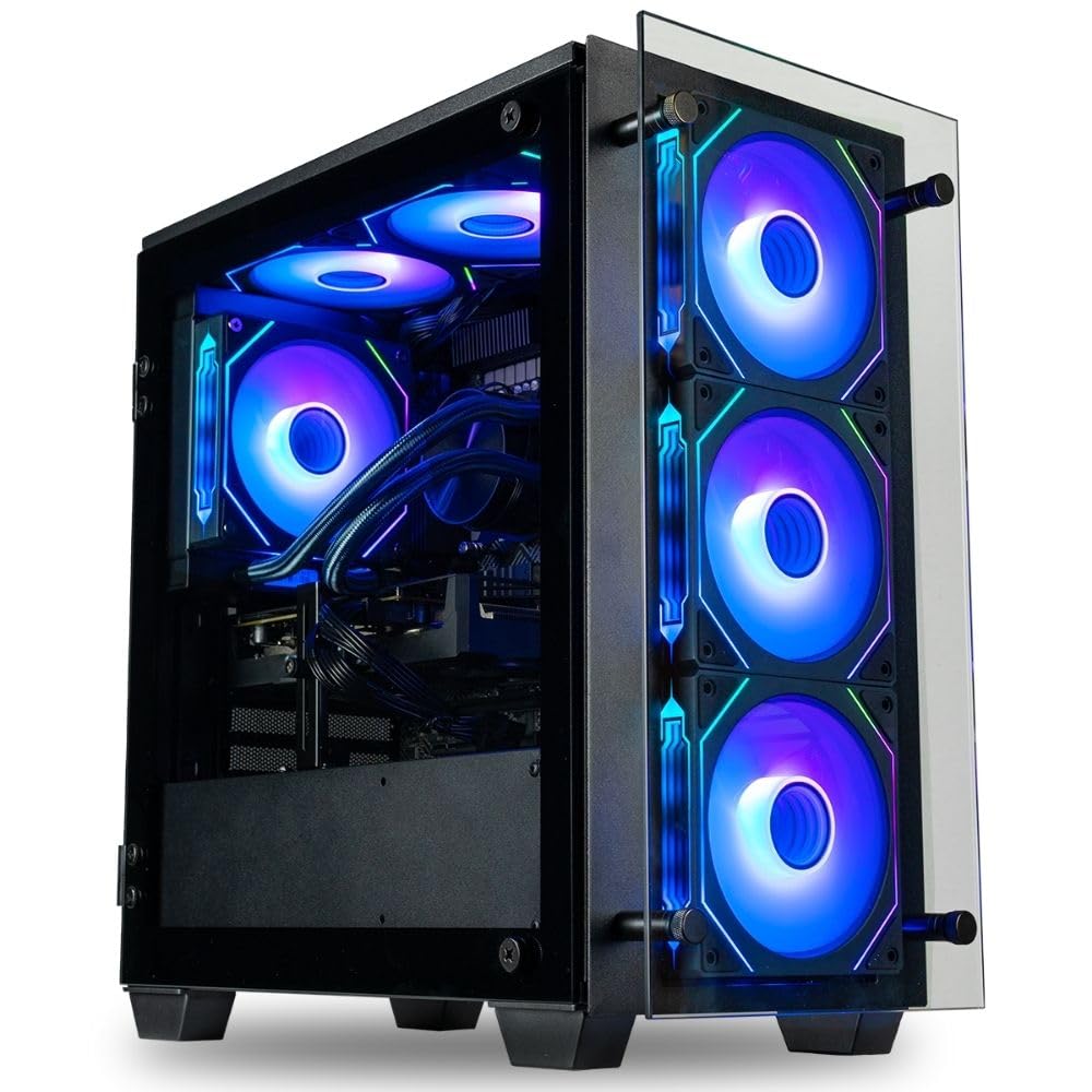Stratos Micro RTX 5060 TI 8GB, 20-Core Intel Ultra 7 265KF, 32GB DDR5 RAM, 1TB NVMe SSD, Gaming Desktop PC w/Windows 11 Pro, 3-Year Warranty, RGB Keyboard+Mouse, Internal Wi-Fi 6E, 3X DP & HDMI