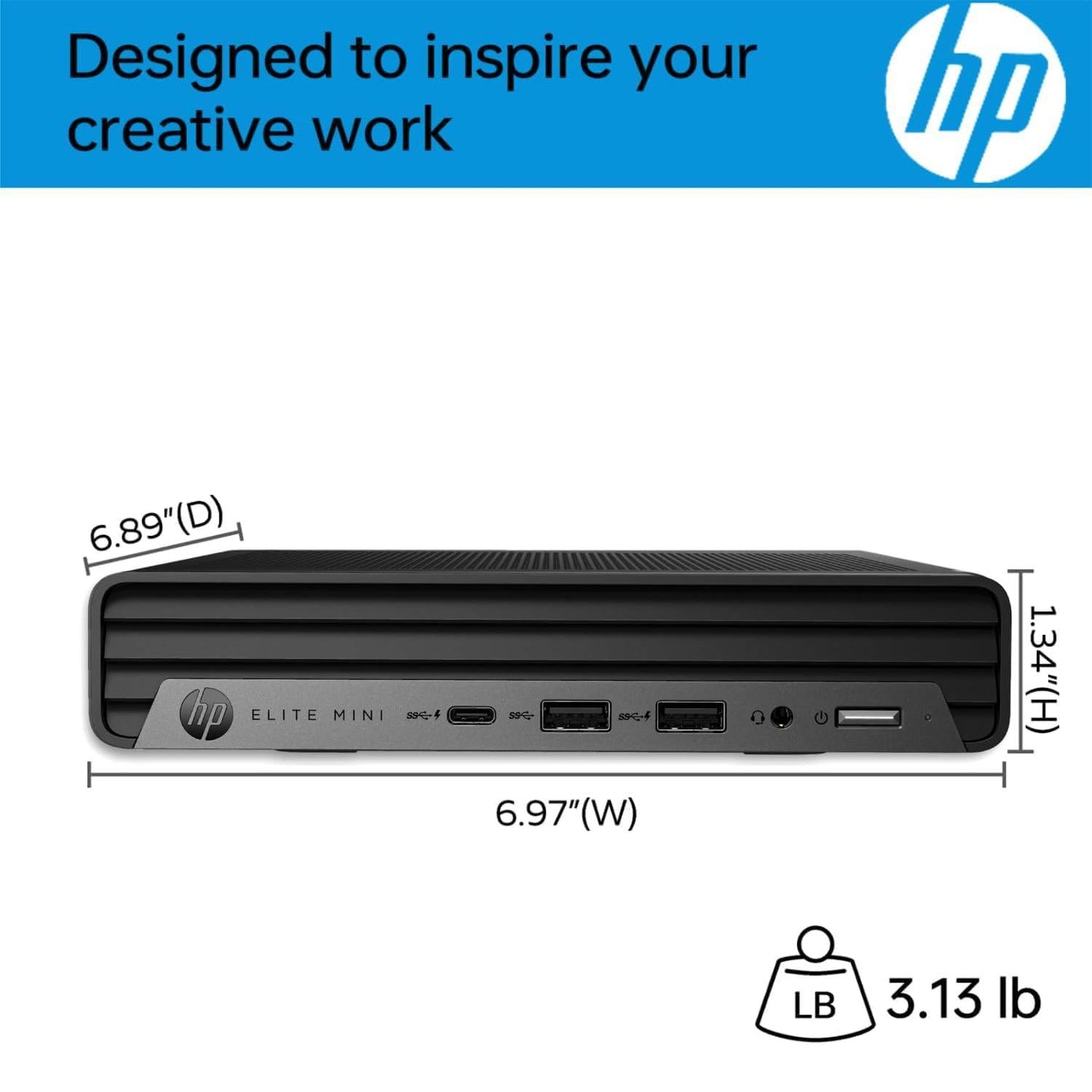 HP 2025 Elite 805 Mini PC Desktop Computer, AMD Ryzen 5 (Beat i7-11700T), Ultra-Quiet Design, 16GB RAM, 512GB PCIe SSD, Dual 4K Display Support, USB-C, Wi-Fi 6, Keyboard & Mouse, Windows 11