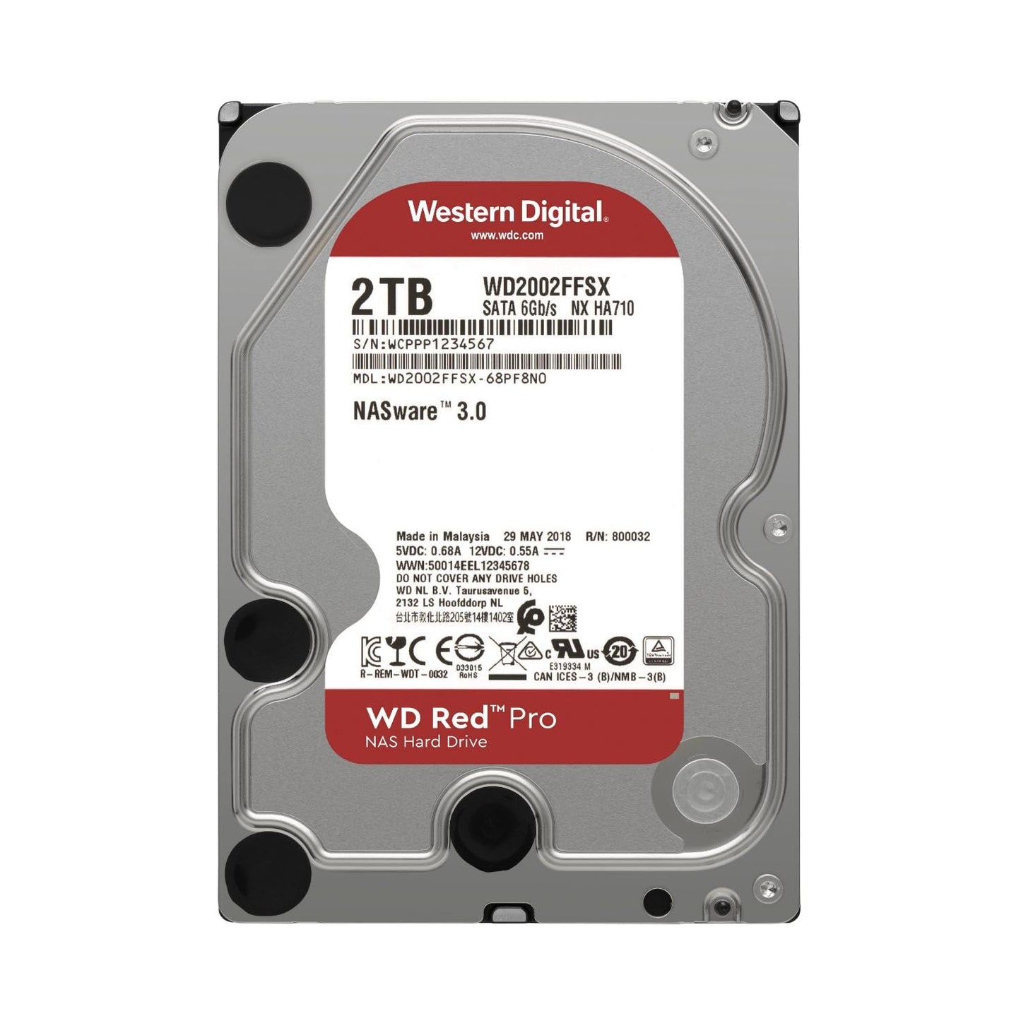 Western Digital 8TB WD Red Plus NAS Internal Hard Drive HDD - 5640 RPM, SATA 6 Gb/s, CMR, 256 MB Cache, 3.5" - WD80EFPX